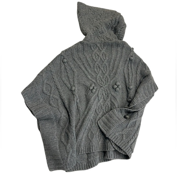 Anthropologie O/S EUC “Sleeping on Snow” wool rabbit hair blend poncho-oversized - Picture 4 of 14